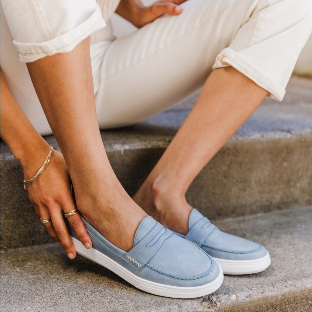 Portland Leather Light Blue Loafers